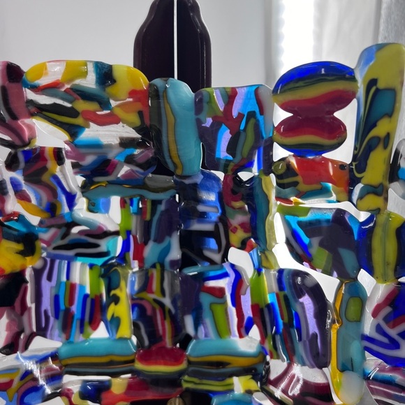 Artist Piece fused and formed glass bowl - Picture 5 of 12